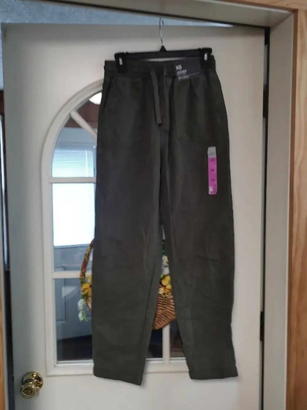 New Denim & Co Olive Green Khaki High Rise Jogger Size Women's XS